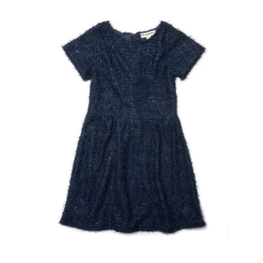 Appaman Girl's Kelsey Dress Navy Eyelash Knit Sparkly Textured Party Size 14